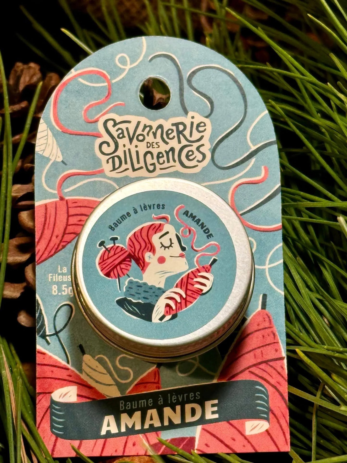 Baume à lèvres naturel "La Fileuse", parfum amande amère.