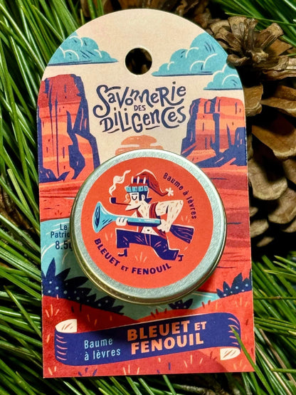 Baume à lèvres naturel "Le Patriote", parfum bleuet et fenouil.