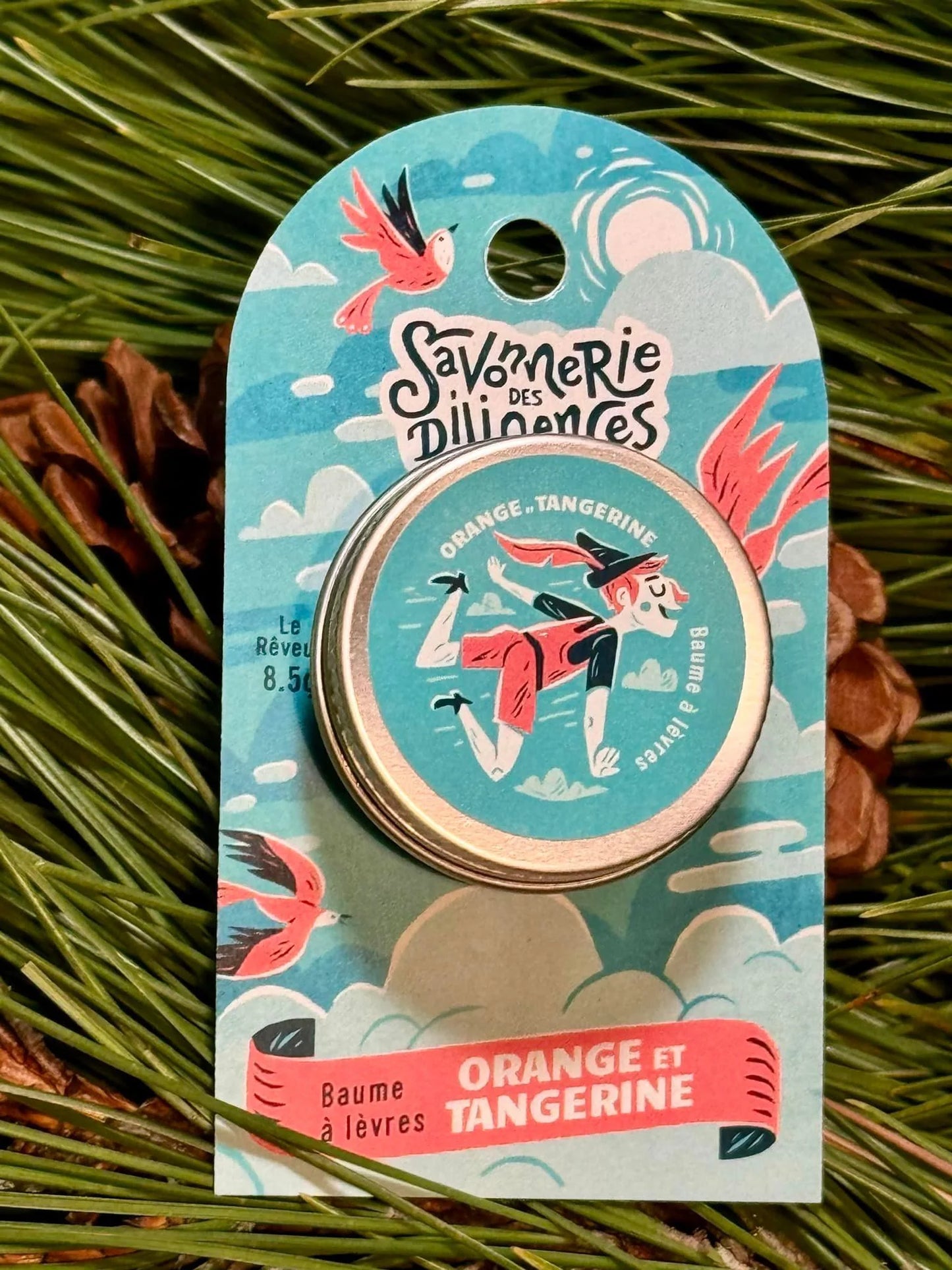 Baume à lèvres naturel "Le Rêveur", parfum orange et tangerine.