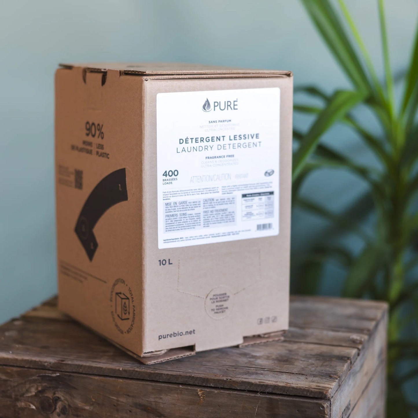Détergent à Lessive Écologique & Ultraconcentré - PURE (Fabriqué au Québec) 10L Recharge écologique - Sans arôme - VertLaVie