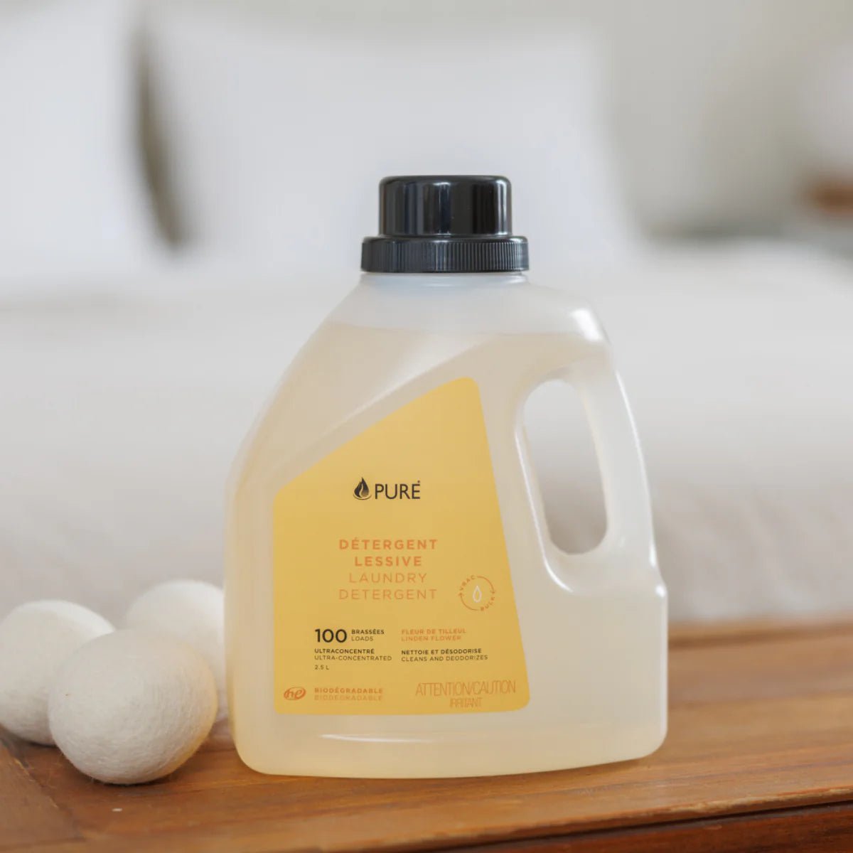 Détergent à Lessive Écologique & Ultraconcentré - PURE (Fabriqué au Québec) 2,5L - Feur de Tilleul - VertLaVie