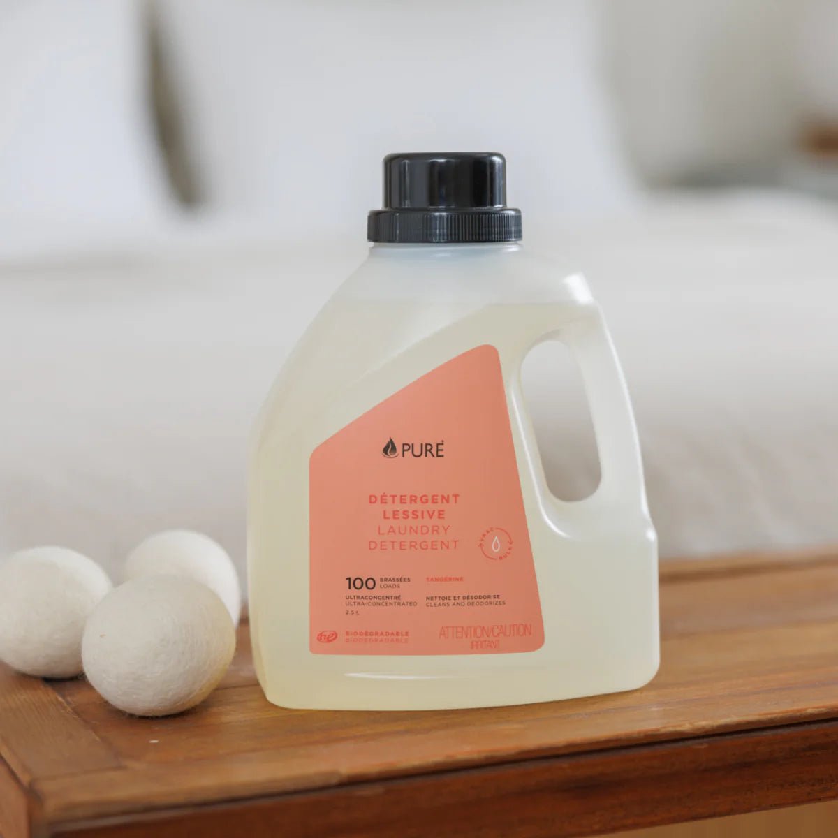 Détergent à Lessive Écologique & Ultraconcentré - PURE (Fabriqué au Québec) 2,5L - Tangerine - VertLaVie