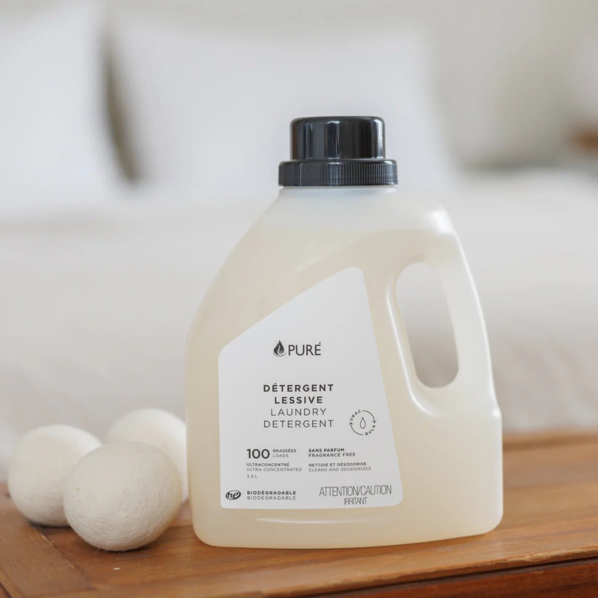 Détergent à Lessive Écologique & Ultraconcentré - PURE (Fabriqué au Québec) 2,5L - Sans-parfum - VertLaVie