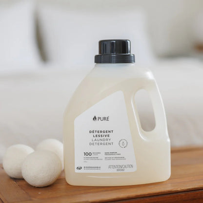 Détergent à Lessive Écologique & Ultraconcentré - PURE (Fabriqué au Québec) 2,5L - Sans-parfum - VertLaVie
