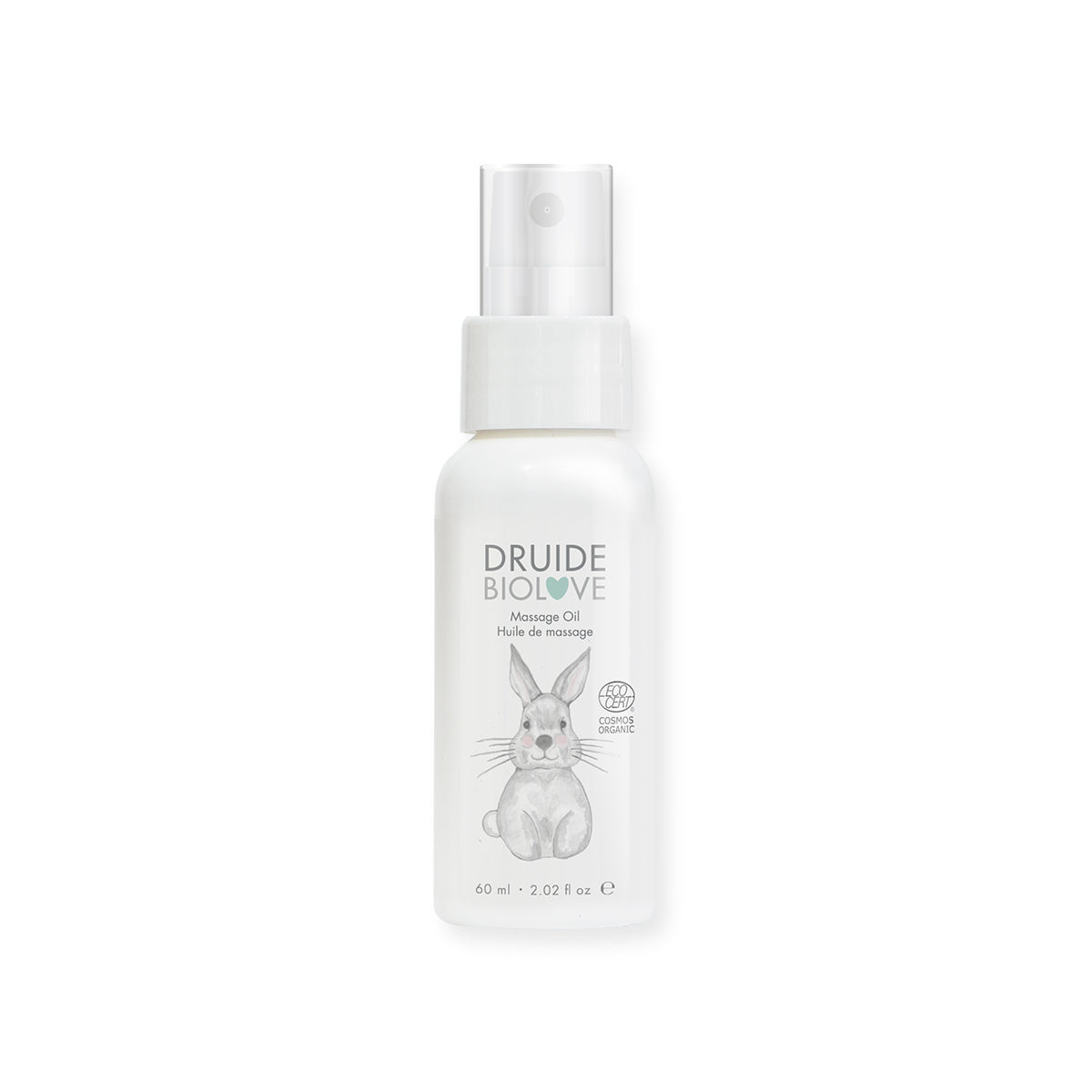 Huile de massage biologique pour bébé de la gamme BioLove de Druide.