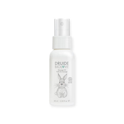 Huile de massage biologique pour bébé de la gamme BioLove de Druide.