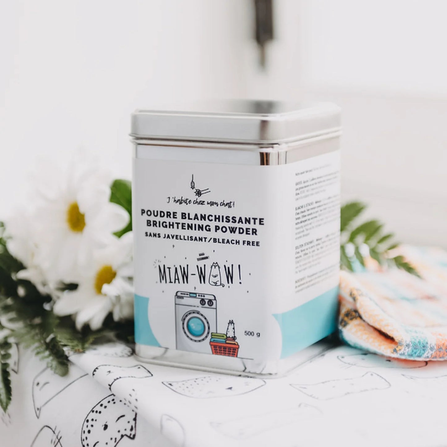 Pot de 500g de poudre blanchissante écologique Miaw-wow.