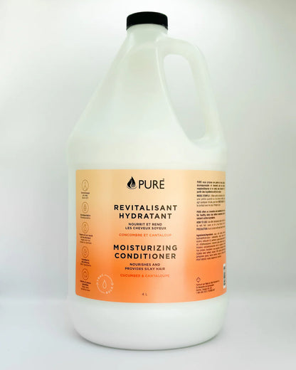 Revitalisant hydratant au baobab pour cheveux secs et frisés, de la marque québécoise PURE - Format recharge économique 4L