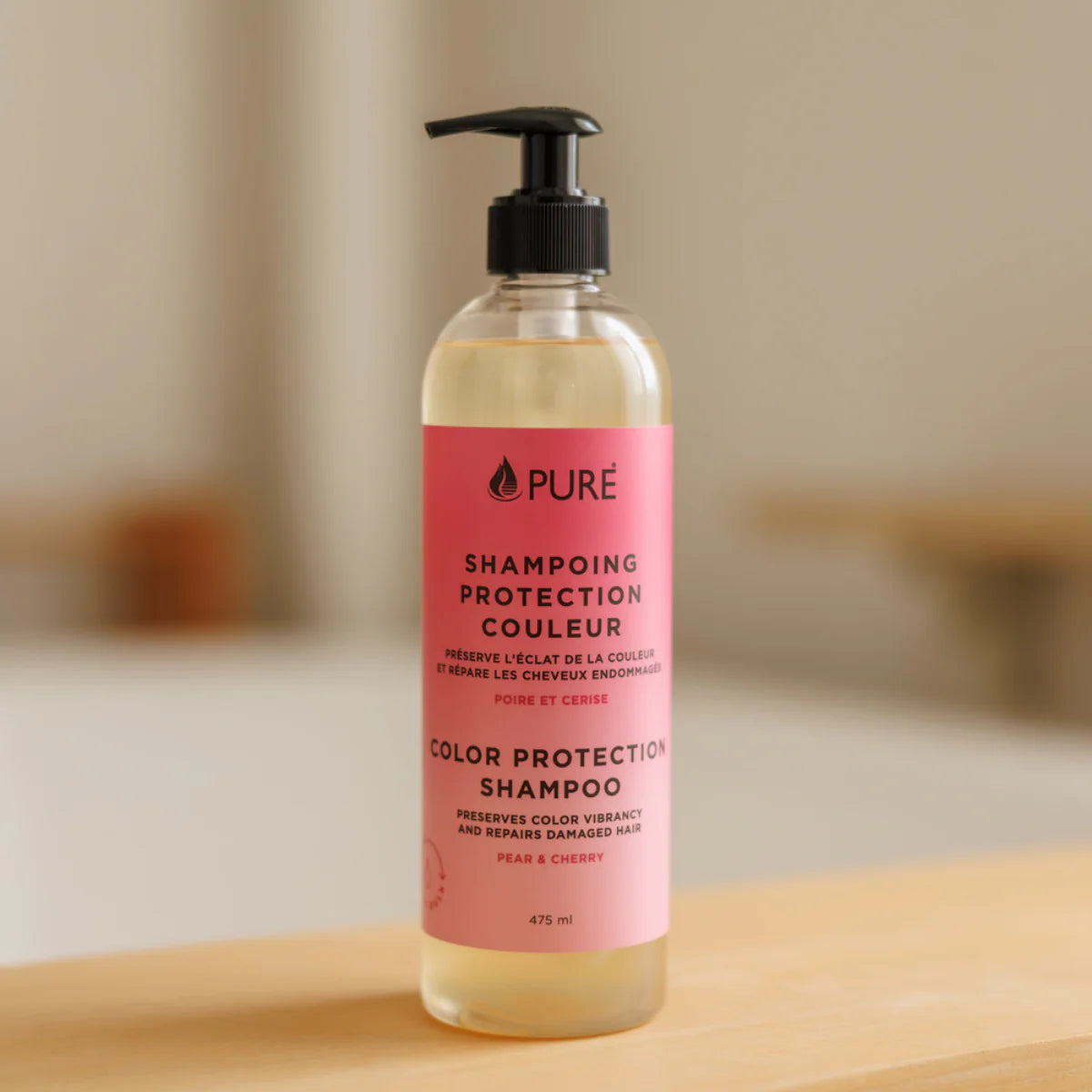 Shampoing protection couleur au quinoa pour cheveux colorés, de la marque PURE